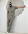 ست تیشرت و شلوار ( پارچه بیسکویتی)