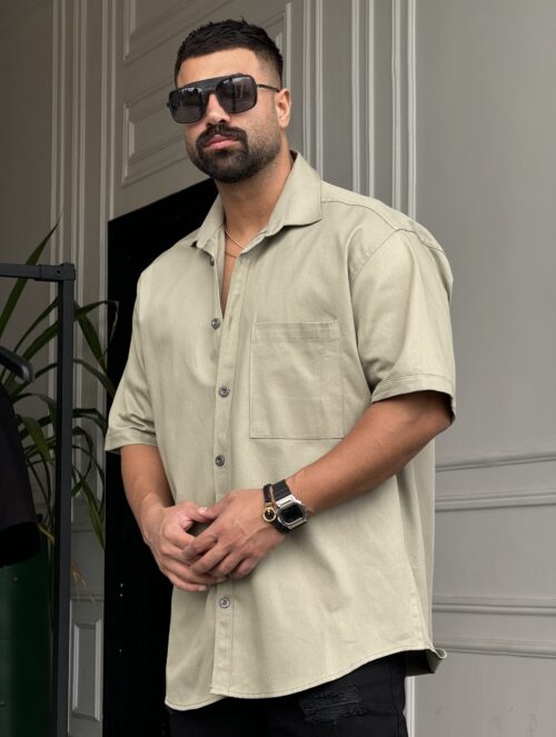 پیراهن کتان تک جیب