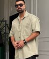پیراهن کتان تک جیب