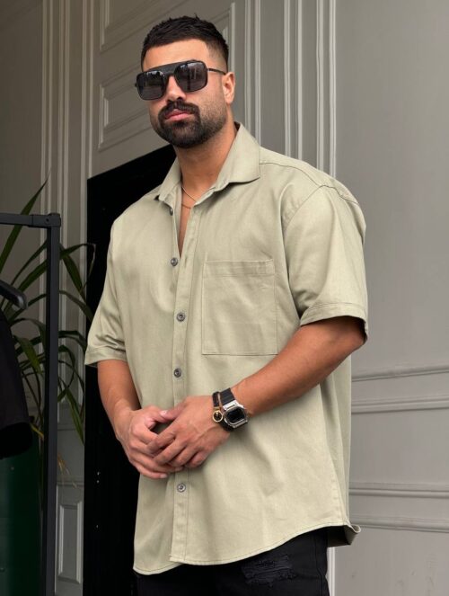 پیراهن کتان تک جیب